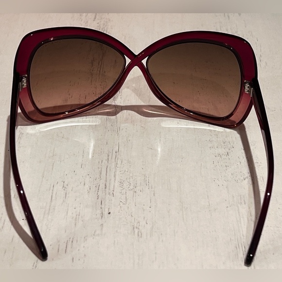 Tom Ford Women's Square Red Rose Sunglasses - Picture 6 of 11